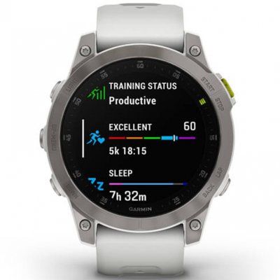 Ure Garmin Epix Sapphire Titan/White Silicone Band (010-02582-21)