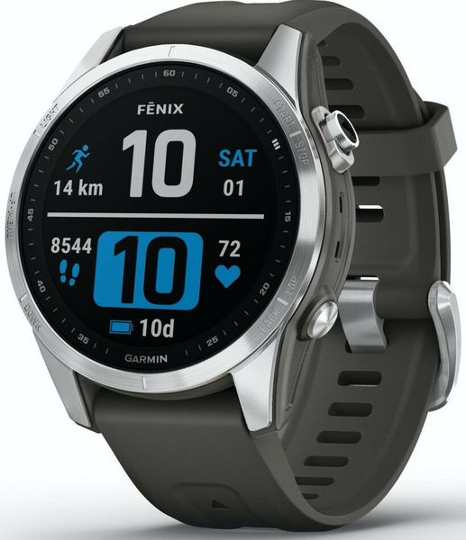 Ure Garmin Fenix 7S 010-02539-01 Silver / Graphite Band